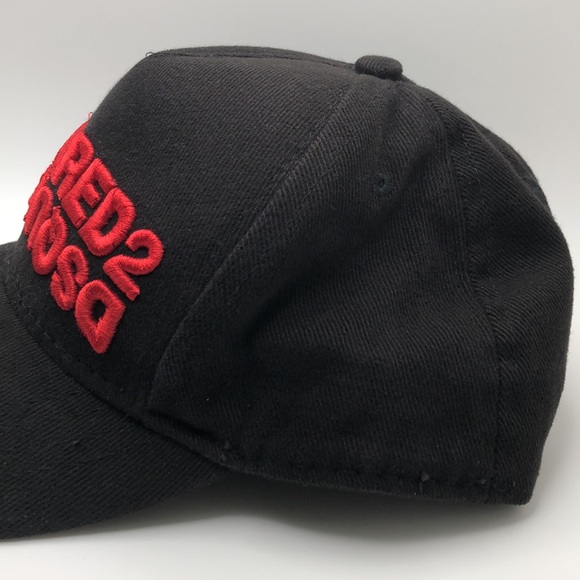 DSQUARED2 Red and Black Embroidered Hat - Picture 5 of 14